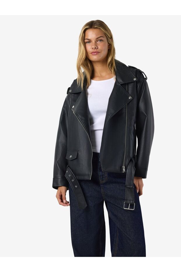 Kunstlederjacke Oversize