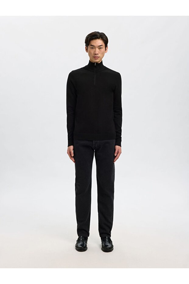 Strickpullover mit halbem Reißverschluss - 4