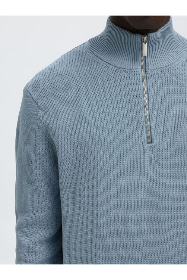 Pullover mit halbem Reißverschluss - 5
