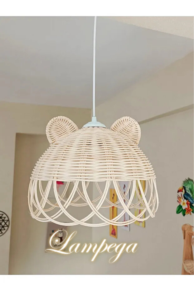 rattan bambu kedi kulakli avize - 1