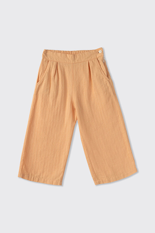 Baby Girl Wide Leg Ankle Length Salmon Trousers
