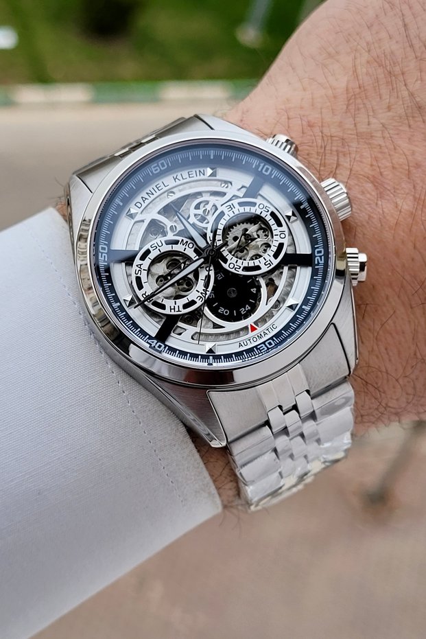 Gray Color Adjustable Cord Automatic 42 mm Functional Men's Wristwatch