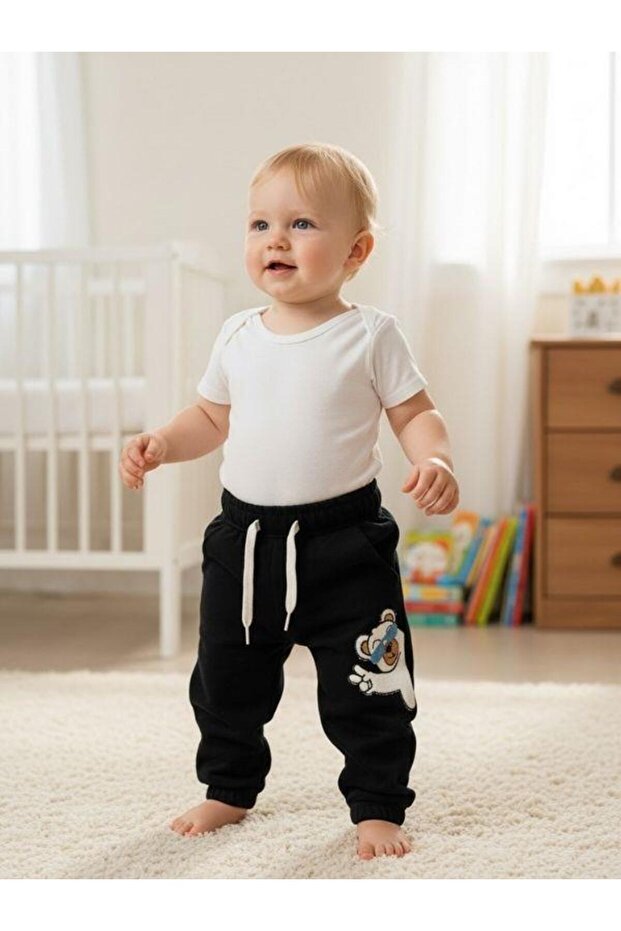 Baby Teddy Bear Patterned Tracksuit Bottom