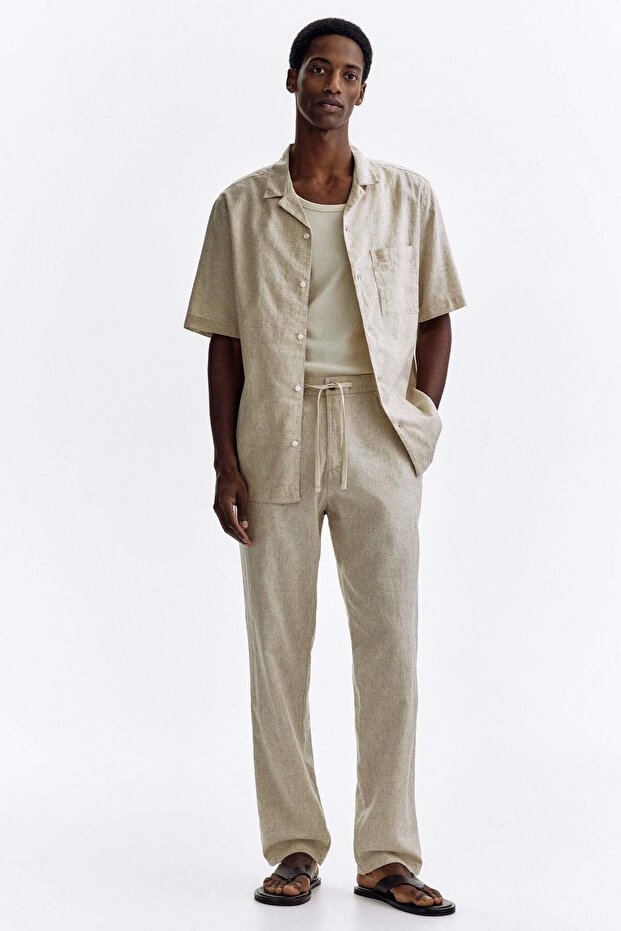 Regular Fit Linen-blend trousers