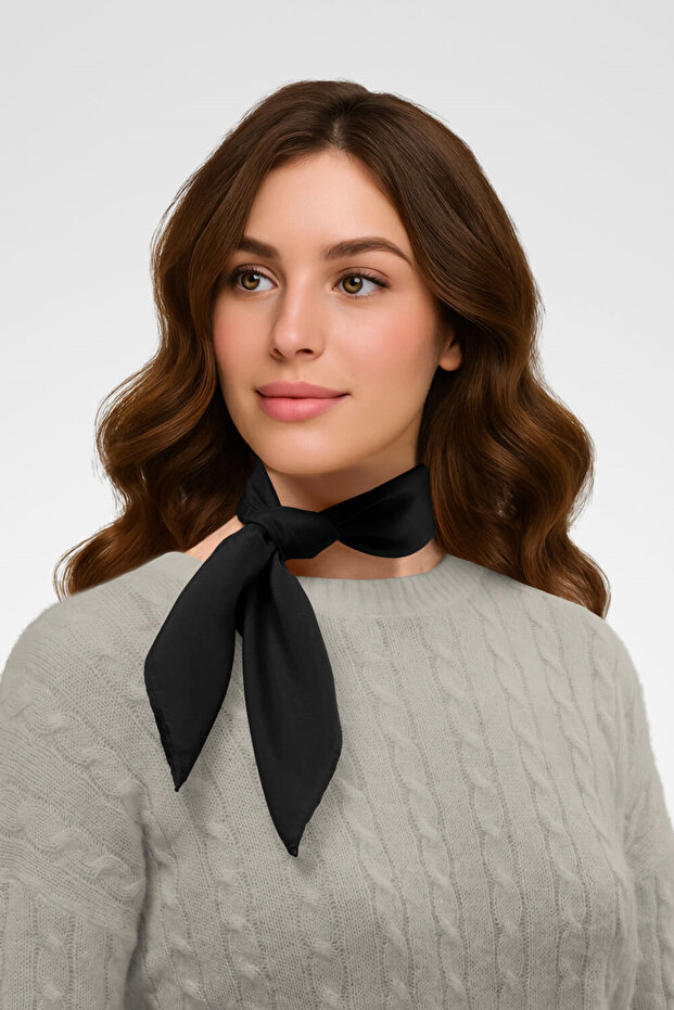 Şifon Siyah Bandana - 2