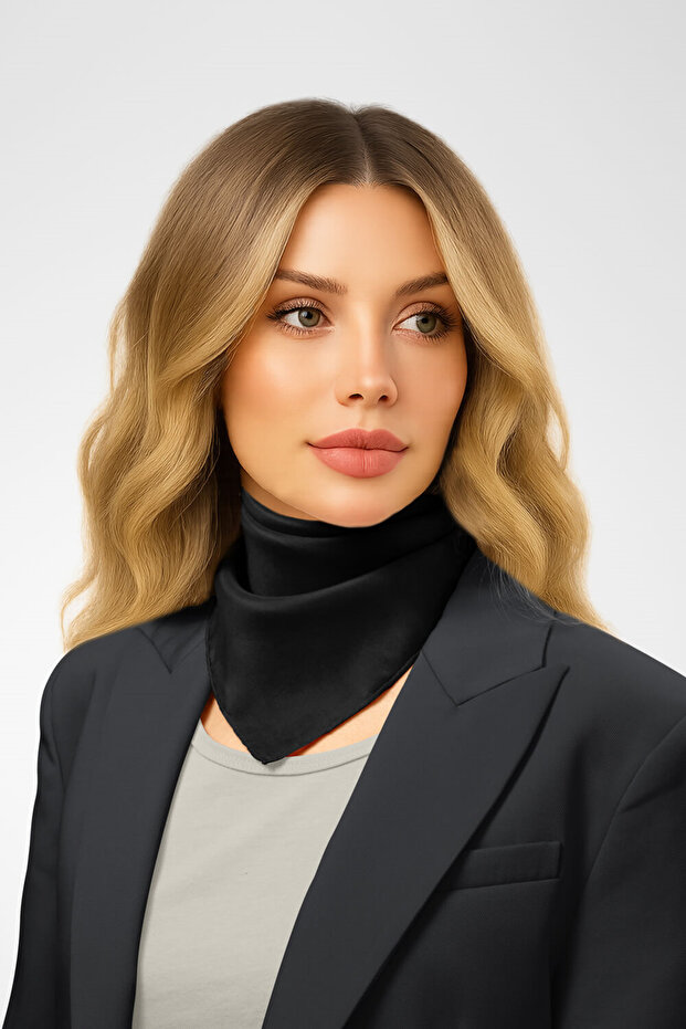Şifon Siyah Bandana - 1