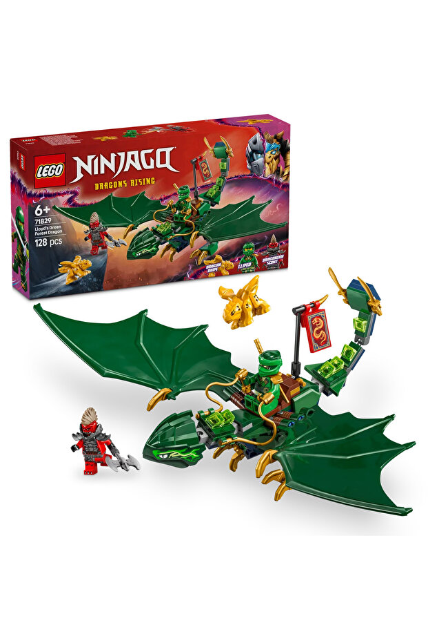 NINJAGO Lloyd’s Green Forest Dragon 71829 Building Set for 6+ Year Old Kids (128 Pieces)
