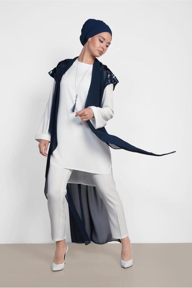 4145 موديل تونيك مزدوج مزين بالترتر - 1