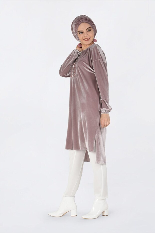 Embroidered Velvet Tunic 4794