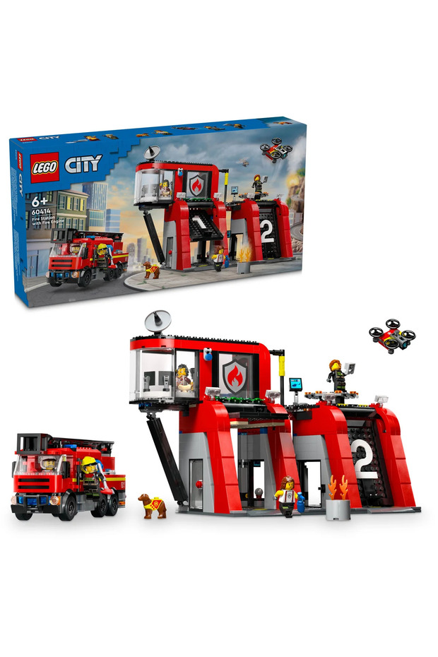 City Fire Station with Fire Engine Playset 60414 - 1