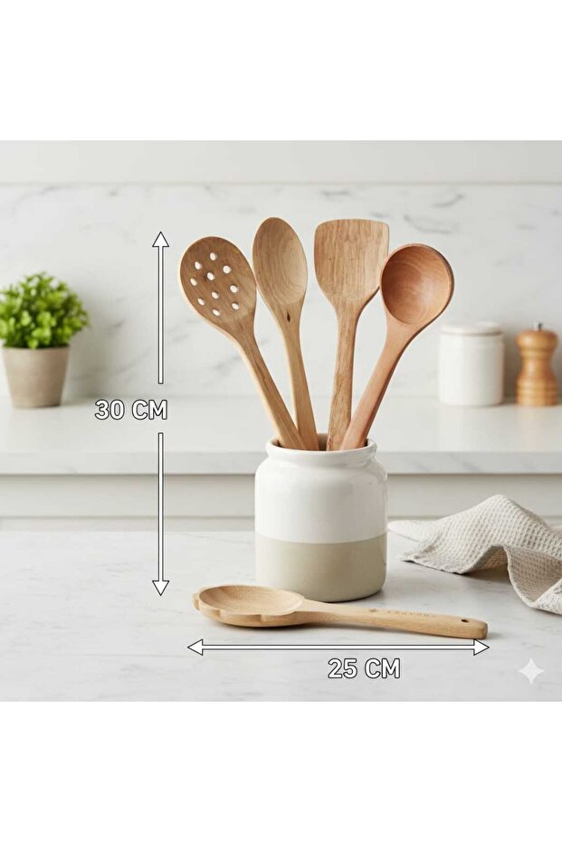 BAMBU KAŞIK KEPÇE SETİ 5 PARÇA - 2