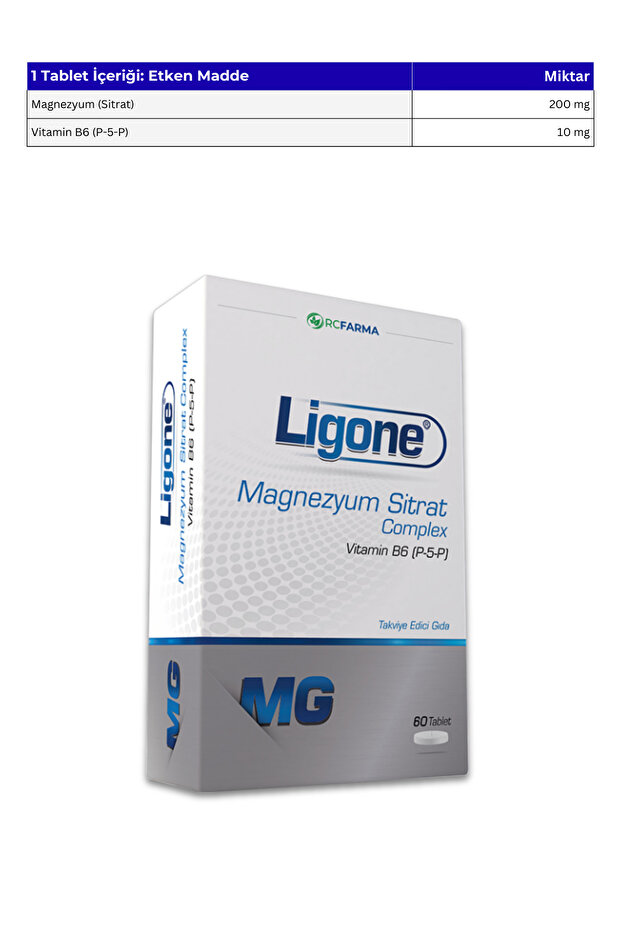 Magnezyum Sitrat Complex 60 Tablet | Magnezyum Sitrat Tablet Mineral Takviyesi - 5