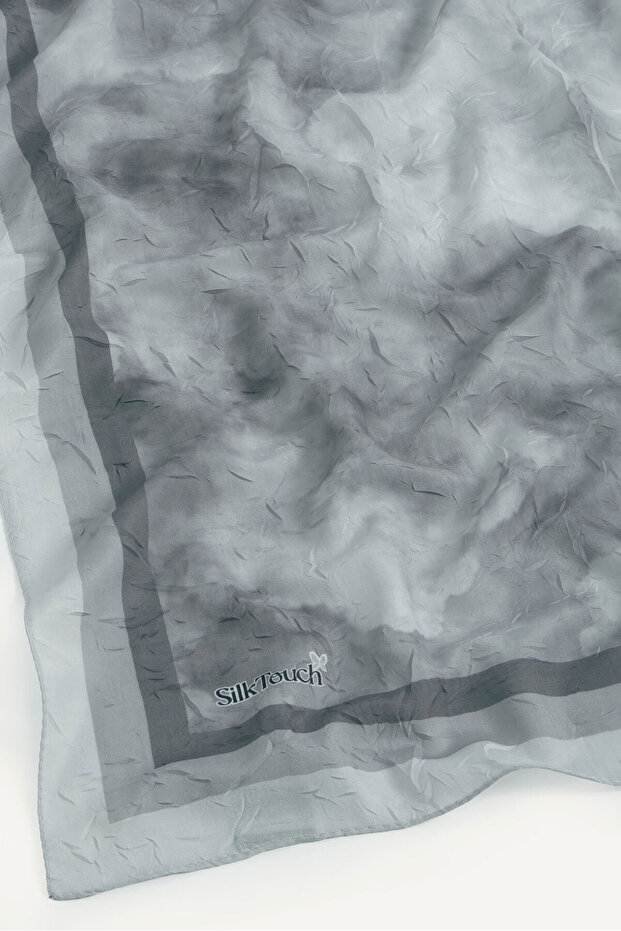 Gray Cloud Pattern Scarf - 3