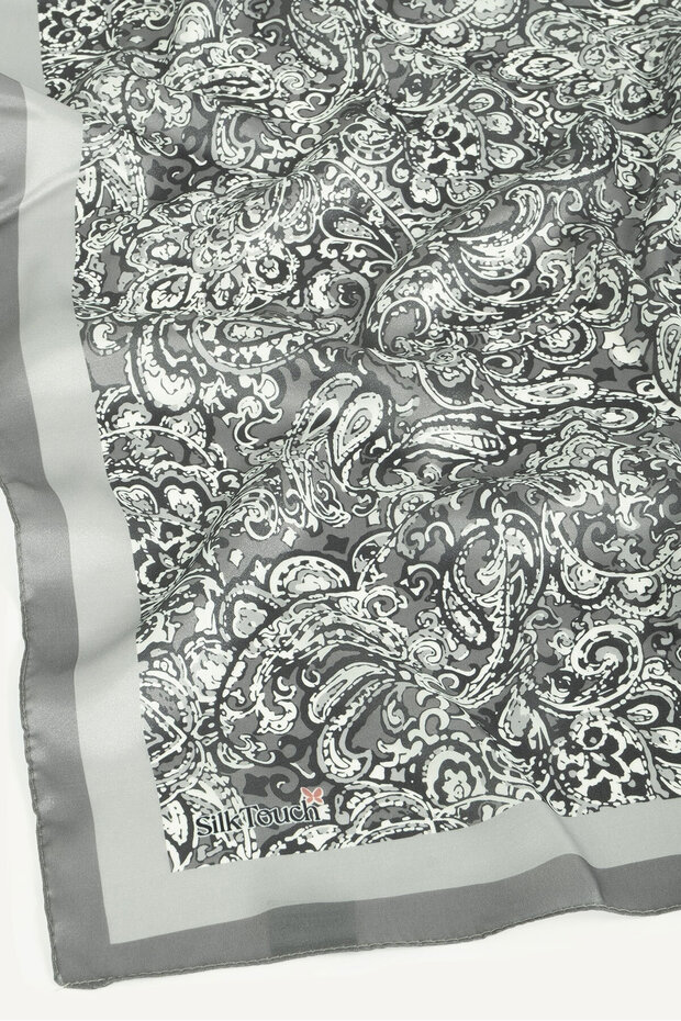 وشاح كريستالي بنمط عرقي رمادي - 3