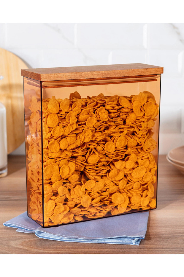 Yuviera 2300ml Wooden Lid Storage Container Set of 2