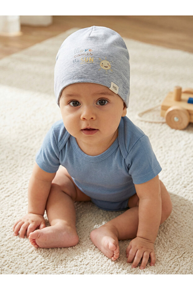 100% Cotton Double Layer Baby Boy Combed Cotton Beret (0-18 Months)