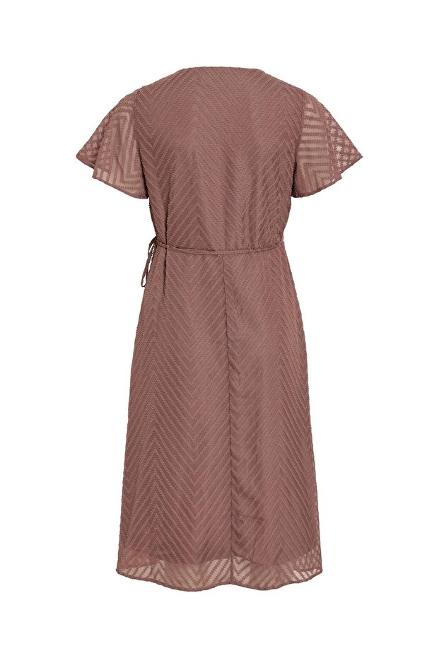 Kleid mit V-Ausschnitt Kurzarm - 3