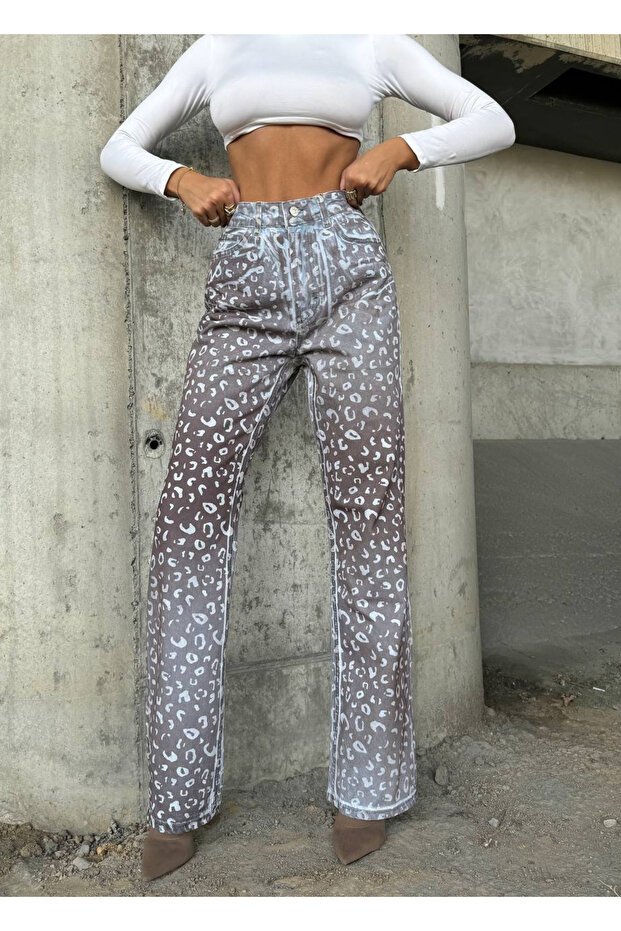 Patterned High Waist Denim - 2