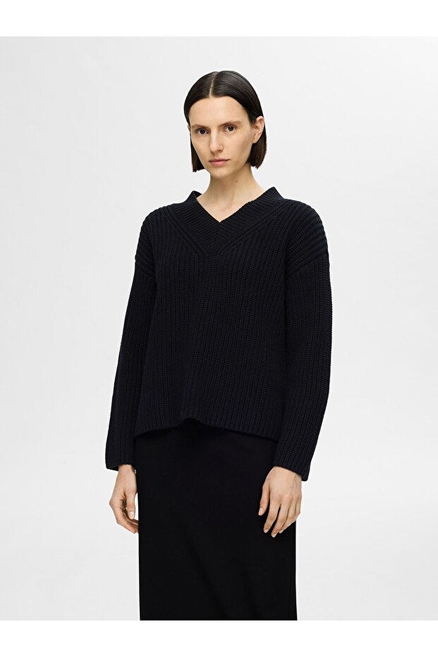 Strickpullover V-Ausschnitt - 1