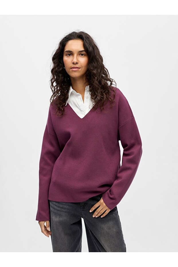 Strickpullover V-Ausschnitt - 1