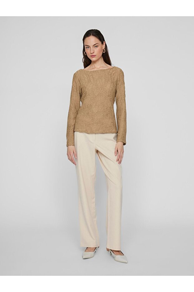 Oberteil mit langen Ärmeln U-Boot-Ausschnitt - 5