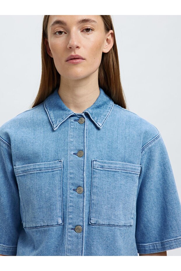 Kurzarmhemd Denim - 5