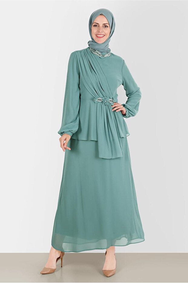 Stone Embroidered Double Skirt Suit 30252