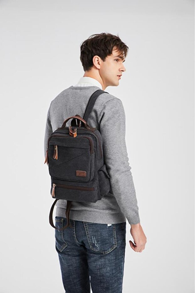 C-Active Canvas Fabric Medium Size Backpack 1261 - 3