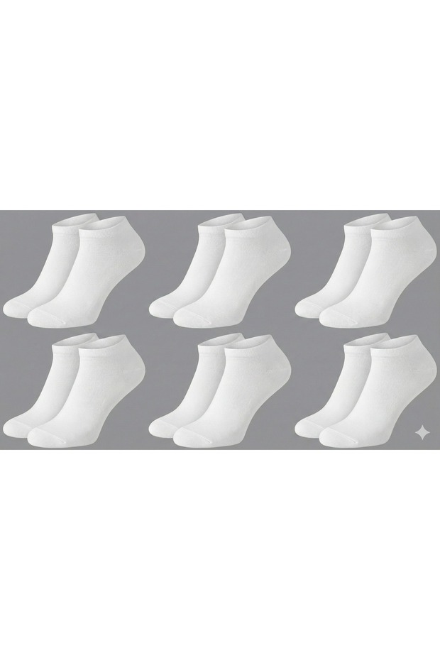 6 Pairs (White) Luxury Cotton Bootie Socks - Anti-Sweat, Anti-Odor, Comfortable Daily Socks