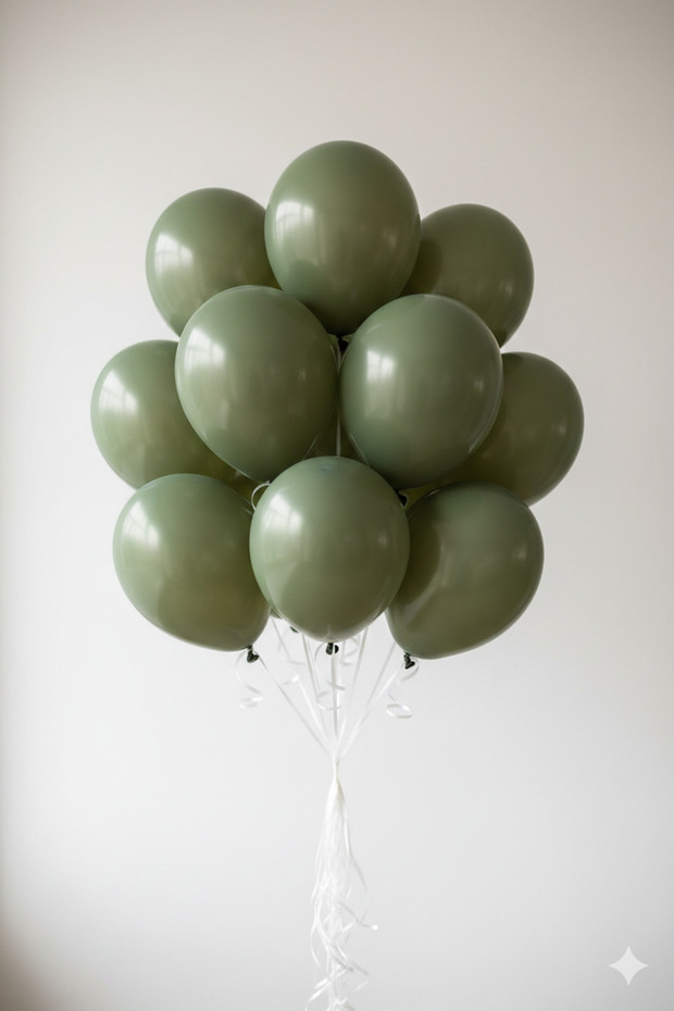 Retro Eucalyptus Pastel Latex Balloon 12 Inch 10 Pcs
