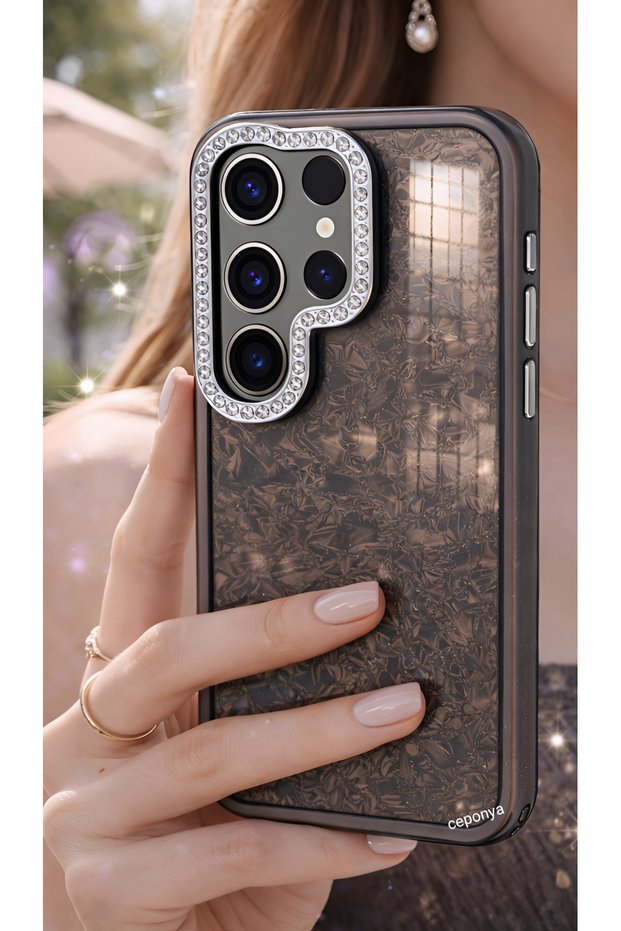 Galaxy S25 Ultra Case with Stone Sparkling Design and Camera Protrusion Cover