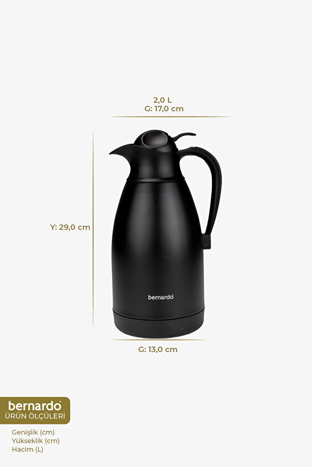 Grandio Çelik Termos Siyah 2 Litre - 2