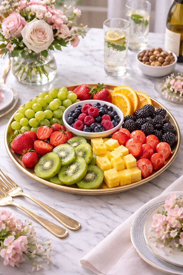2 Pieces Gold 304 Stainless Steel 20 cm Food Presentation Plate