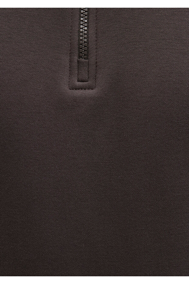 سويت شيرت أساسي بني بسحاب نصفي 0S10278-70219 - 7