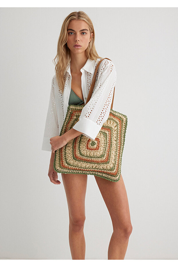 Beige Straw Bag 1911324-70202