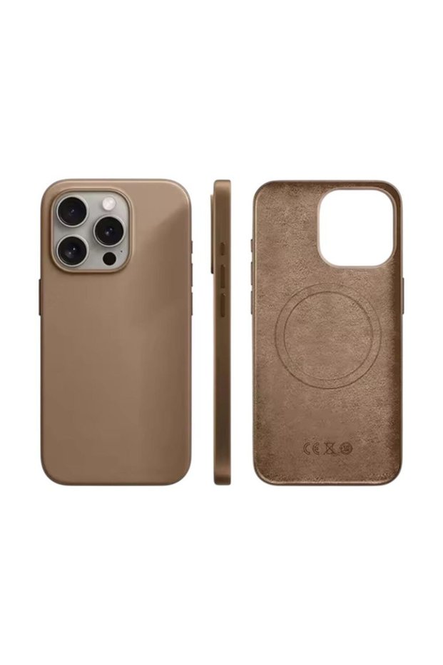 iPhone 16 Compatible Suede Genuine Leather Animated Magsafe Supported Case