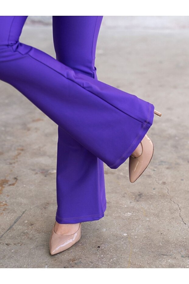 Mor İspanyol Paça Tayt - 5