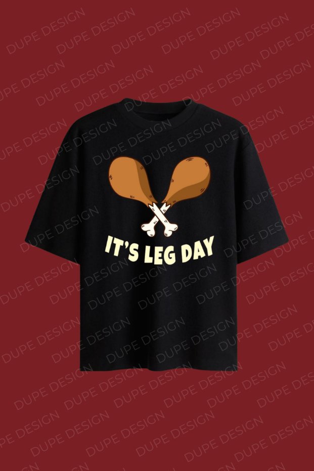Leg Day Gym Printed Oversize T-Shirt