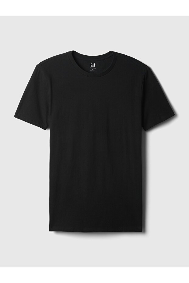 Erkek Siyah Bisiklet Yaka Basic T-Shirt - 4