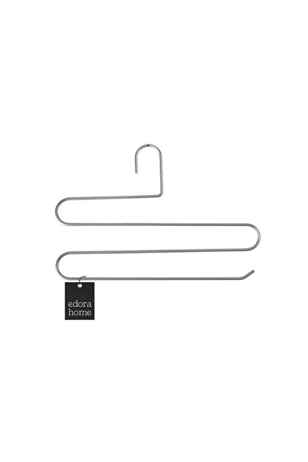5-Piece Matte Silver 3-Tier Trouser Hanger for Closet, Clothes, Shawls, Scarves, Stainless Metal