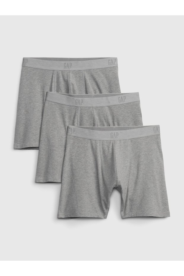 Erkek Gri Logo Boxer Seti (3'lü)
