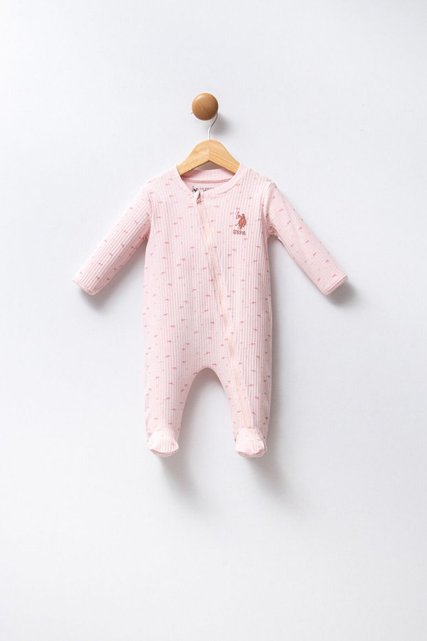 U.S. Polo Assn Baby Girl Pink Jumpsuit