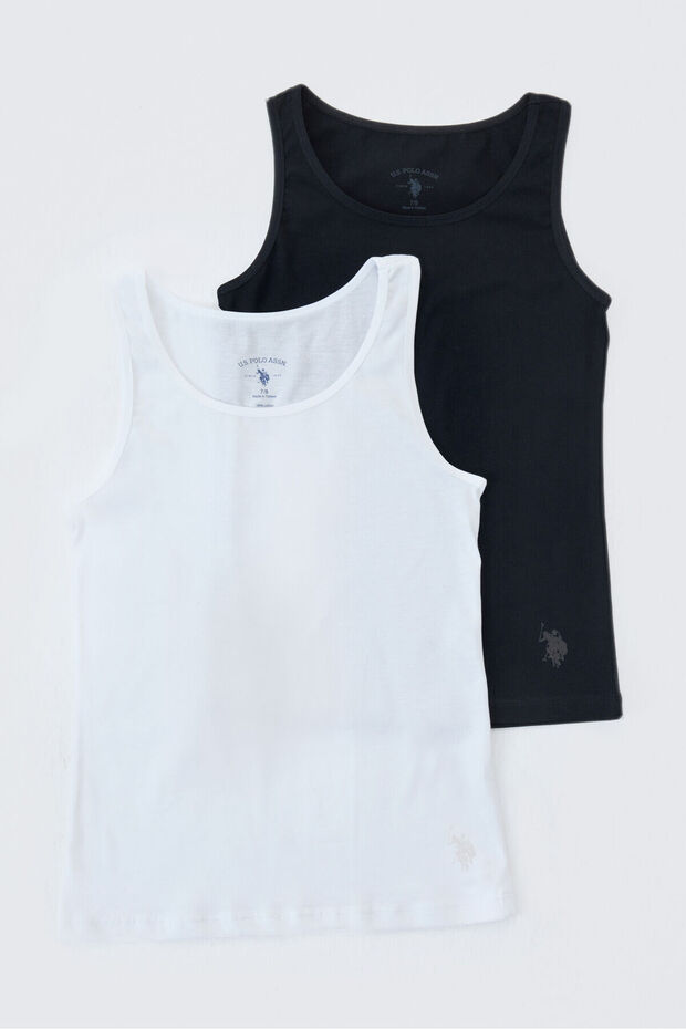 Girl's Basic Thick Strap Undershirt Black - 1