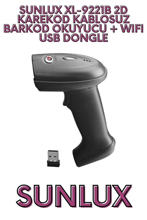 XL-9221B 2D قارئ باركود QR اللاسلكي + WIFI USB DONGLE - 4