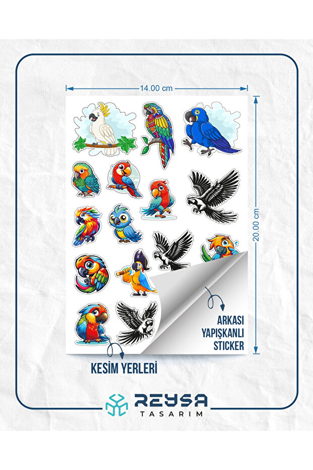 Parrot Patterned Sticker Set - 2
