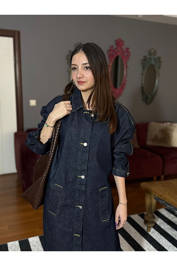 Rahat Denim Elbise - 4
