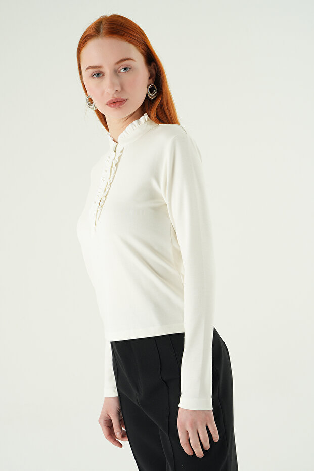 8311A بلوزة بأزرار أمامية إكرو - 6