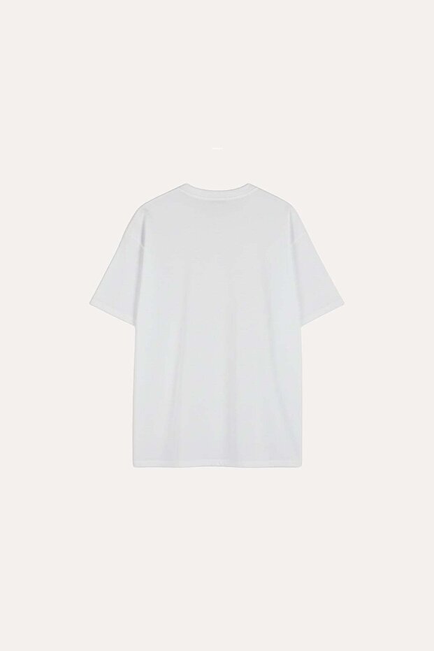 Baskılı Basic T-shırt Beyaz - 2