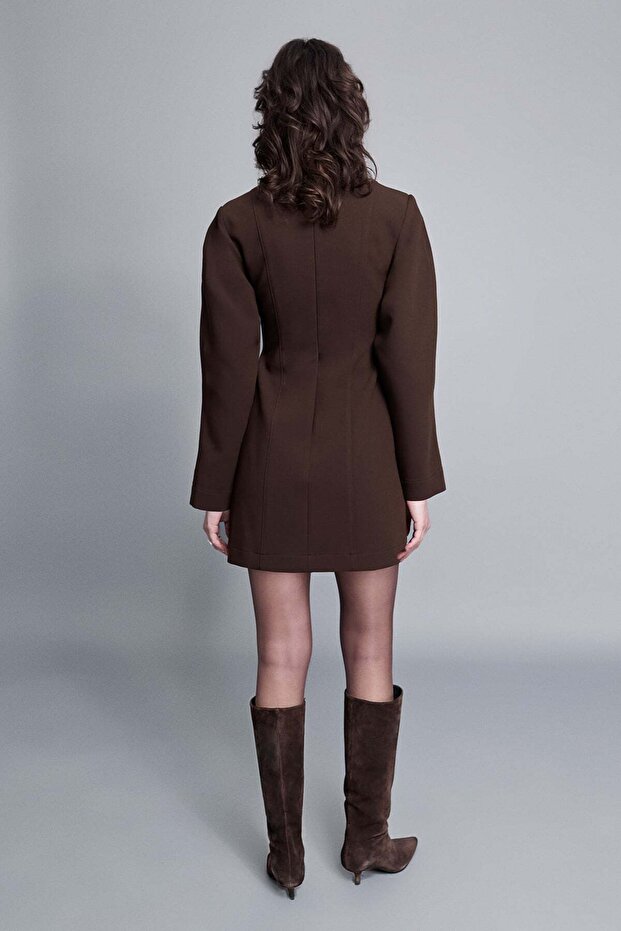 Curved mini elbise - 4