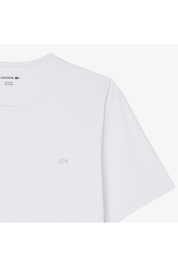 Erkek Slim Fit Bisiklet Yaka Beyaz T-Shirt - 4